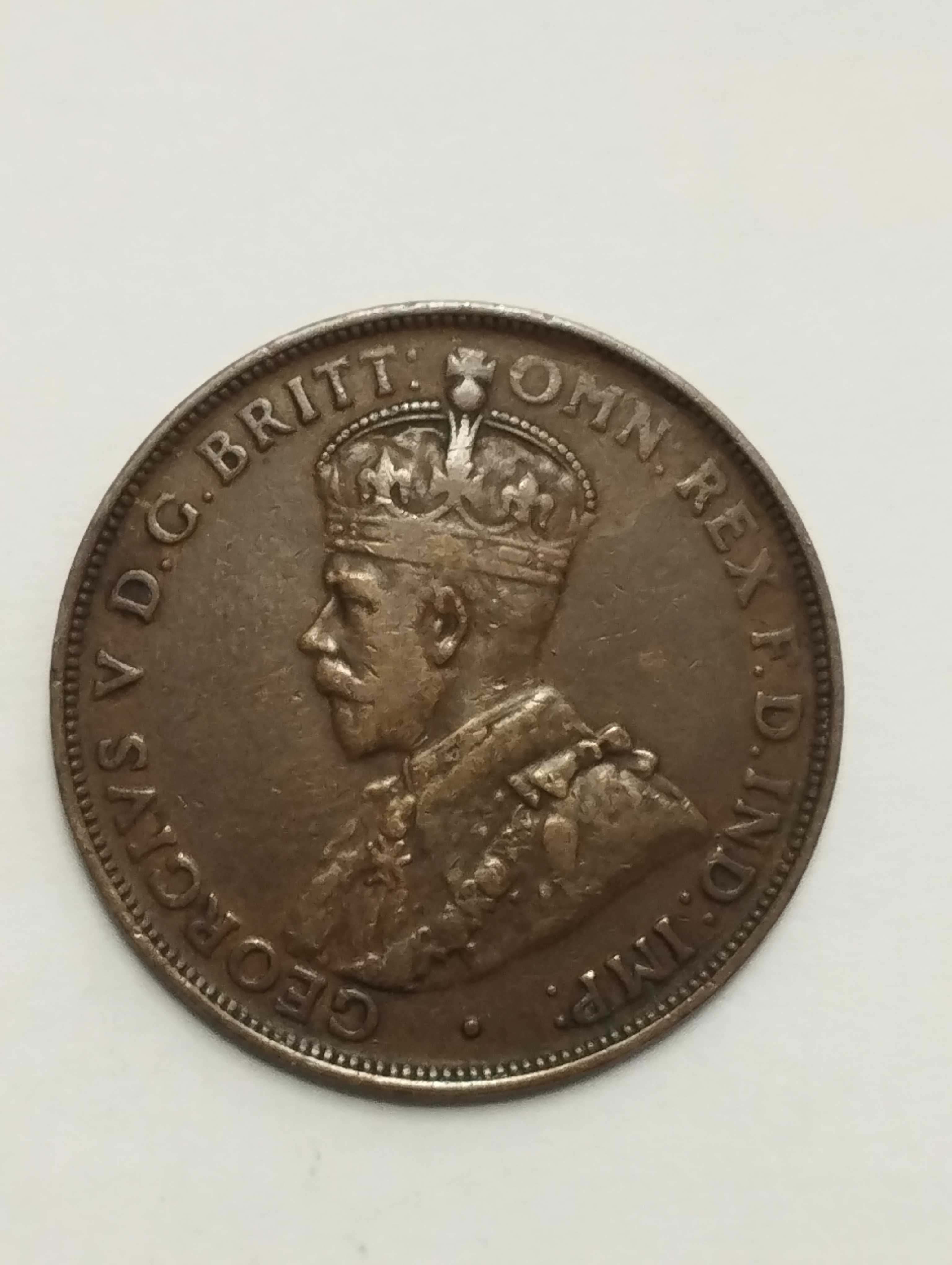 Sprzedam monetę Australia One Penny 1920r. król Jerzy V stan dobry