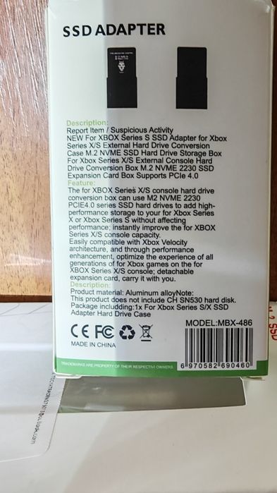Xbox series x /s адаптер SSD m.2 mvme