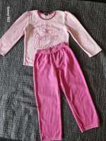 Ciepła różowa welurowa piżamka piżama 110 / 116