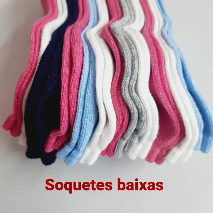 12 pares de soquetes tamanho 33/37 em algodão do bom.