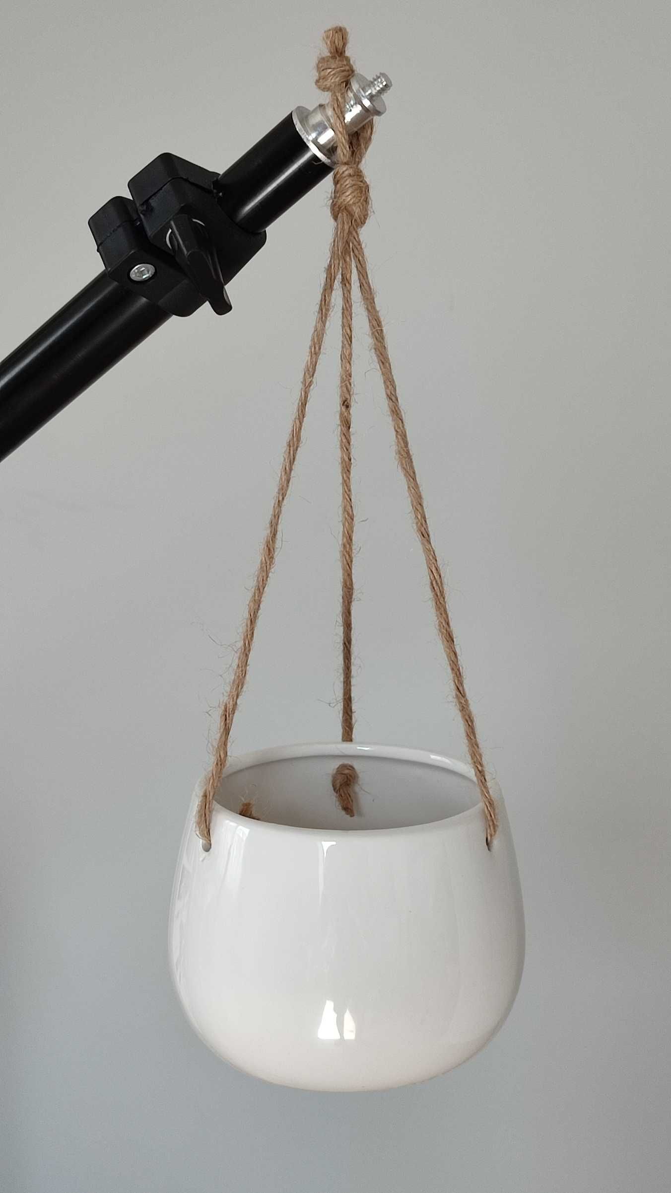 Doniczka wisząca biała ceramiczna do okna na balkon (4 sztuki)