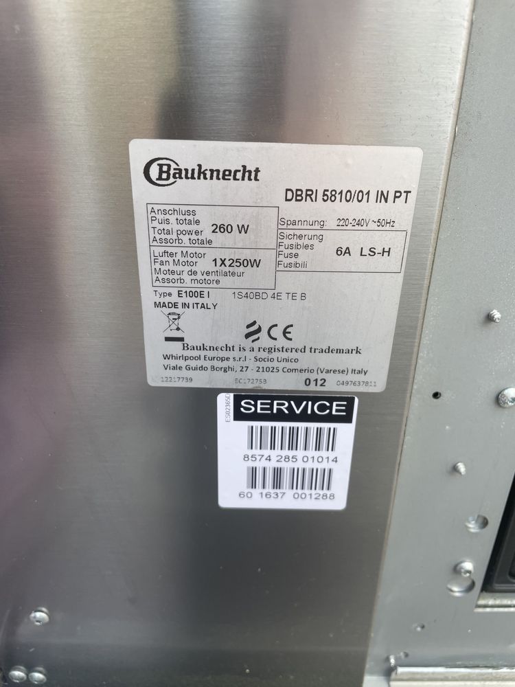 Кухонная вытяжка Bauknecht DBRI 5810/01 IN PT (Made in Italy)