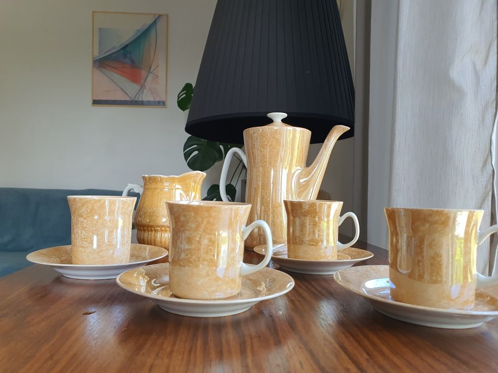 Serwis porcelanowy, kawowy, PRL, Włocławek, marmurek