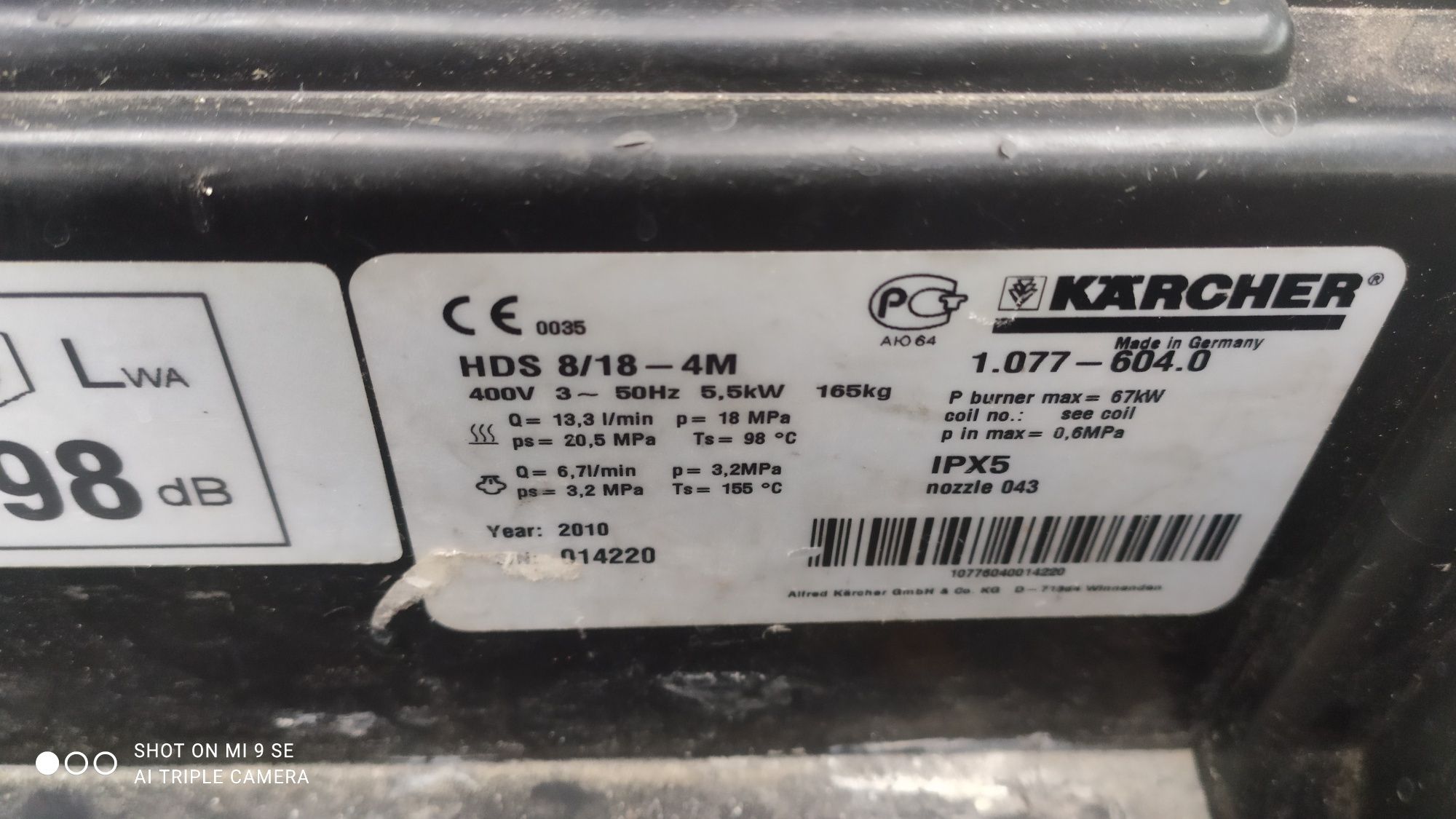 Myjka ciśnieniowa Karcher HDS 8/18-4M 400V 180Bar
