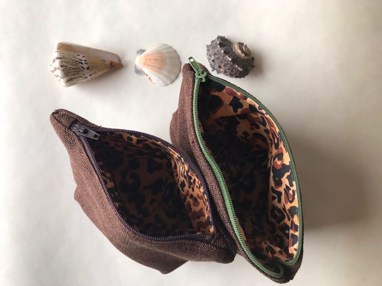Набір НОВИХ косметичок Шоколад-леопард гаманець сумочка клатч