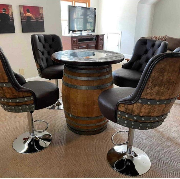 Nowy dębowy hoker, fotel,  regulowana wysokość, ręcznie wykonany.