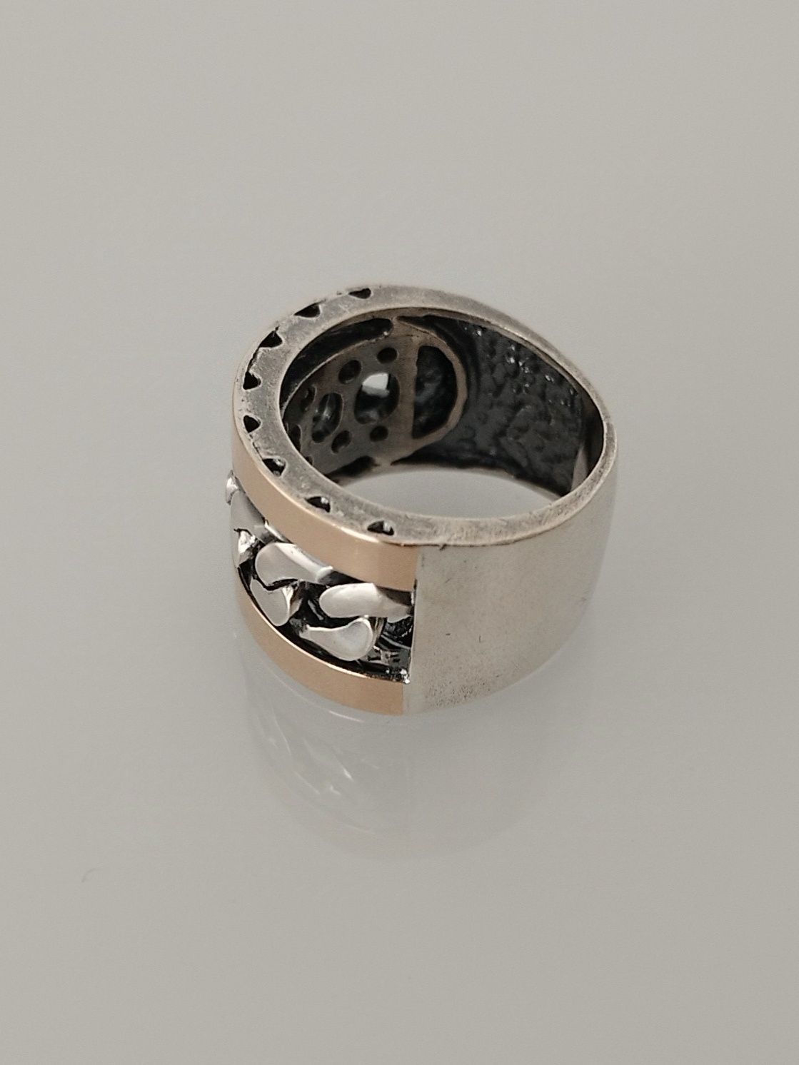 Anel prata 925 e ouro 9kt