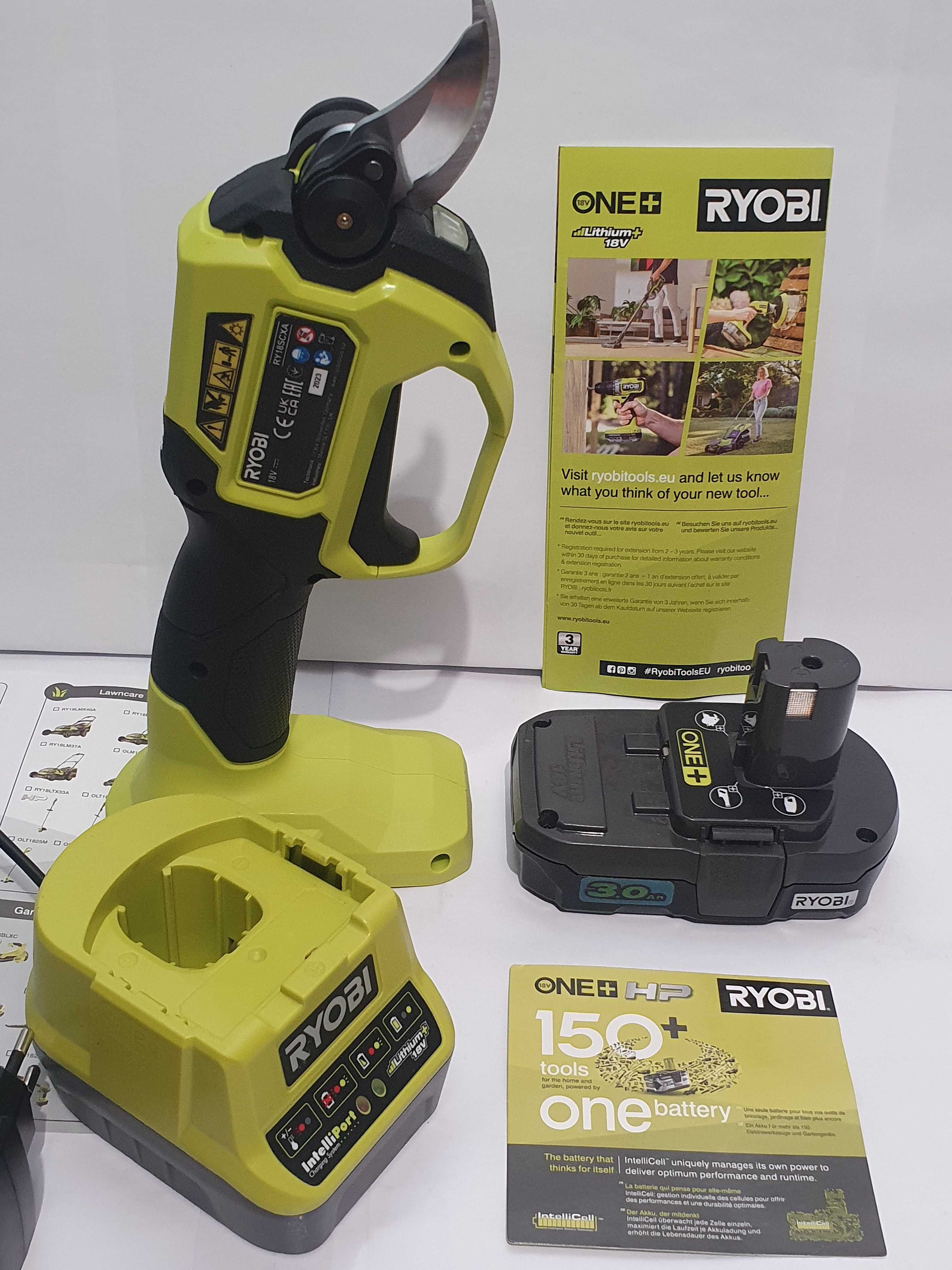 Zestaw Sekator aku Ryobi RY 18 SCXA +bateria 18v 3ah +ladowarka