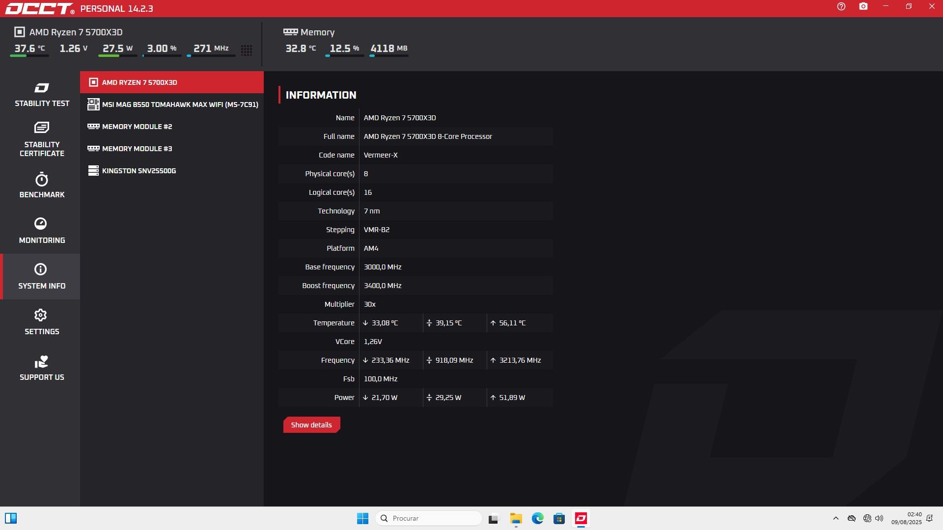 Bundle AMD Ryzen 7 5700X3D + MSI MAG B550 Tomahawk Max Wi-Fi