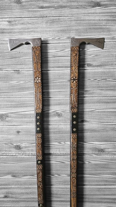 2x ciupaga góralska drewniana prawdziwa żelazny grot dzień ojca ozdoba