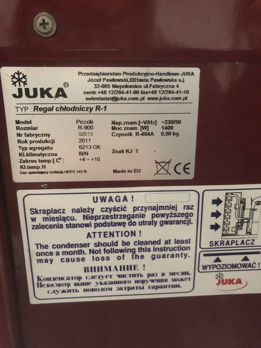 Regał chłodniczy juka piccoli r-1