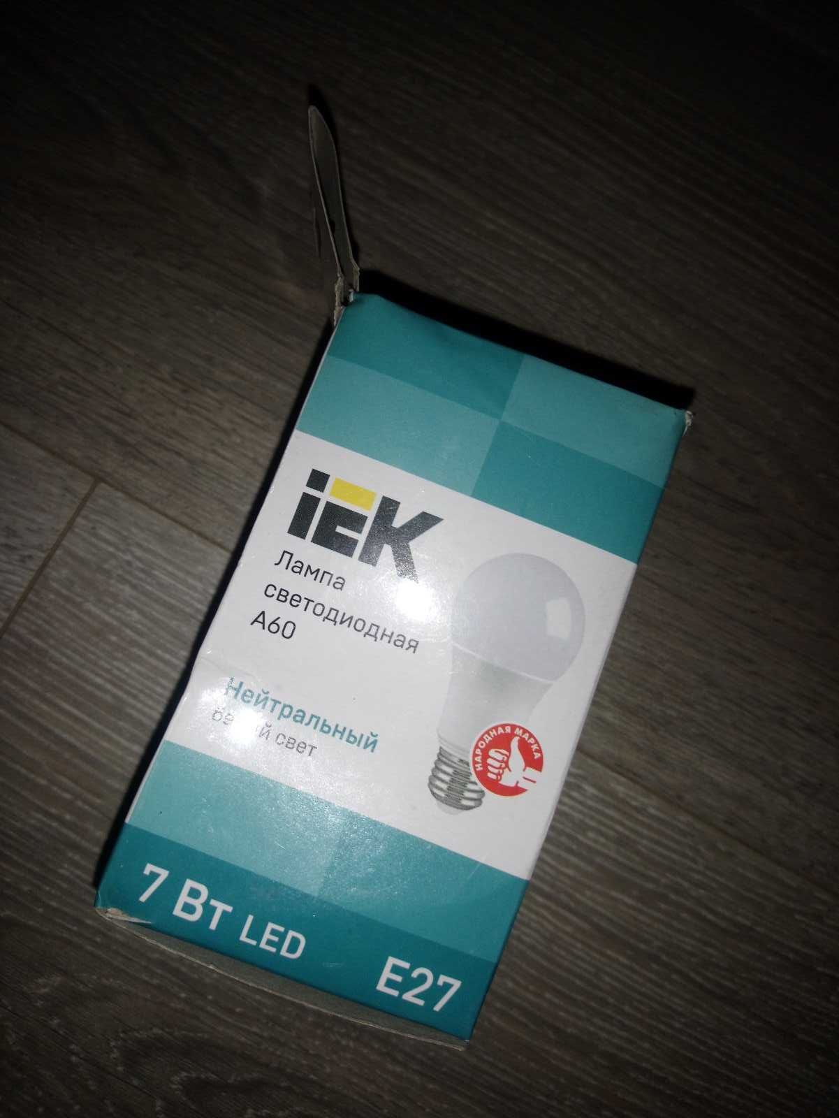 Лампа IEK A60 E27 7W LED 4000K
