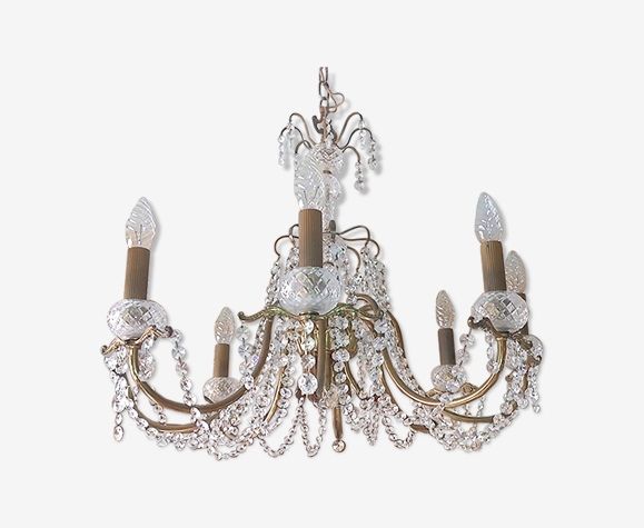 Kryształowy francuski żyrandol antyk