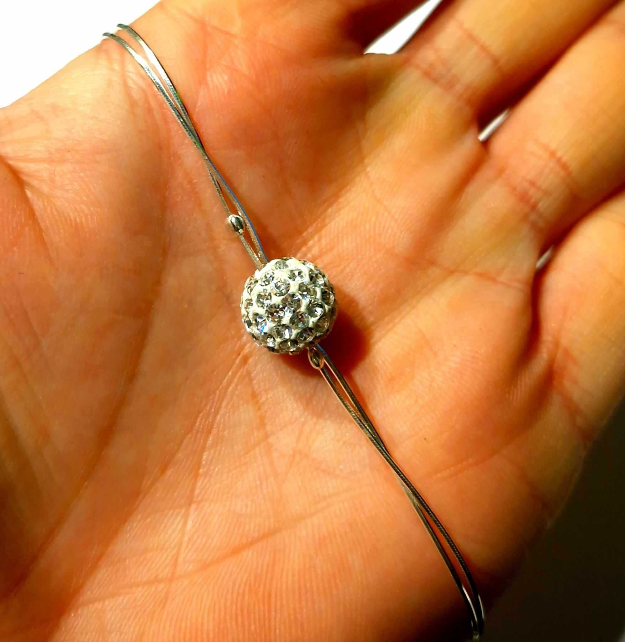 NOWA srebrna bransoletka damska -perła 3,64g 19cm