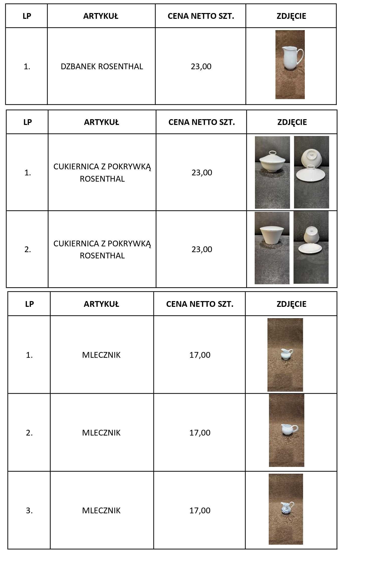 Oryginalna porcelana z Niemiec! Rosenthal, Bauscher, Seltmann, Arzberg