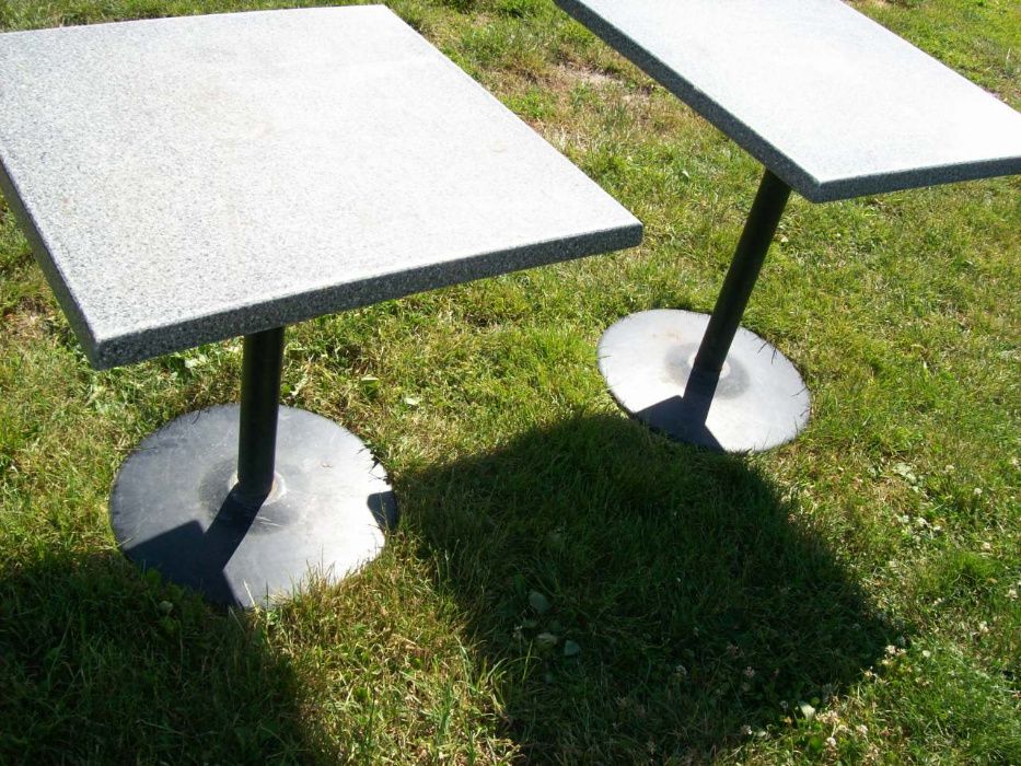 Stół ogrodowy kwadratowy blat płyta metal stoły