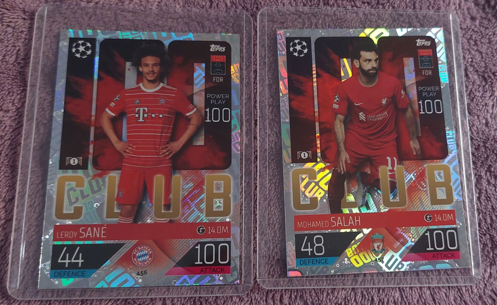 Topps 2023 Match Attax 100Club Mohamed Salah Leroy Sané Originas