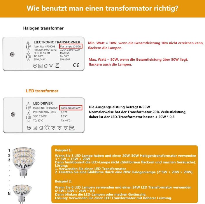 10 żarówek LED MR16 GU5.3 ciepła biel 5W 50 W, 3000 K, 450 lm 458