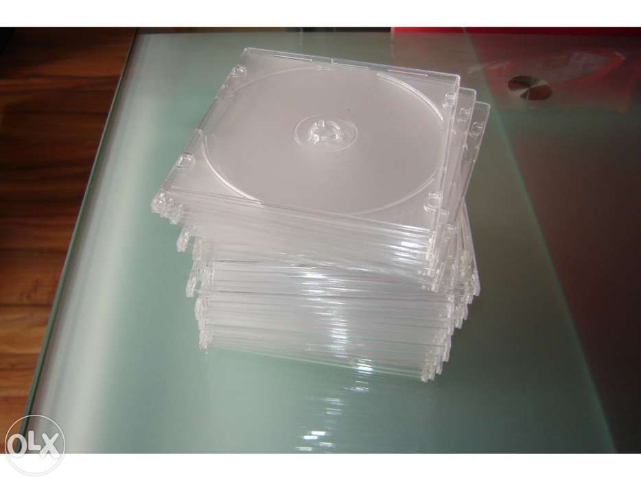 Pack de 10  caixas dvd cd slim cristal