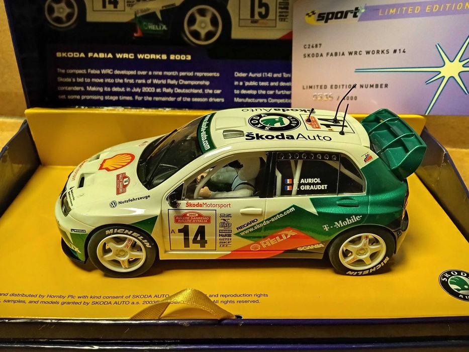 SlotCar 1/32 Scalextrc Sports Skoda Fabia WRC Works 2003 Ediç Limitada