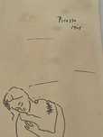 Desenho a lápis assinado e datado Picasso