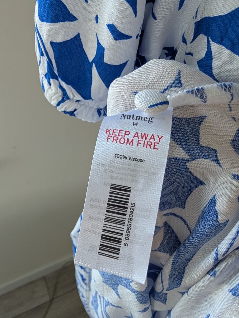 Letnia zwiewna wakacyjna sukienka midi wiskoza plus size 42 xl