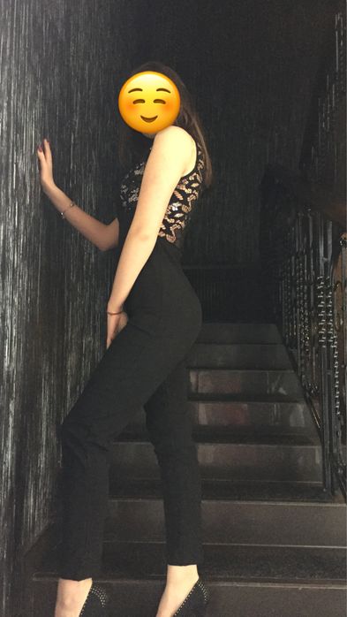 Комбінезон чорний з мережевом