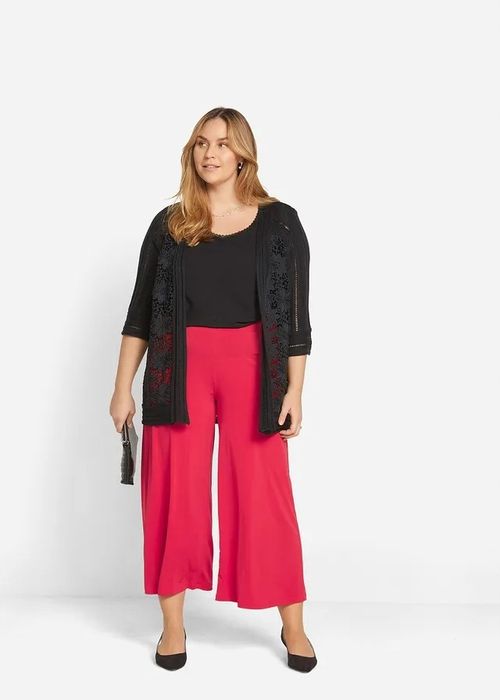 B.P.C czerwone kuloty spodnie 7/8 damskie cullote r.36/38