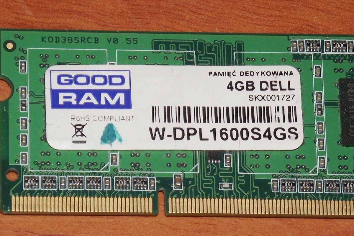 Pamięć laptopowa GoodRAM 4GB DDR3 1600MHz