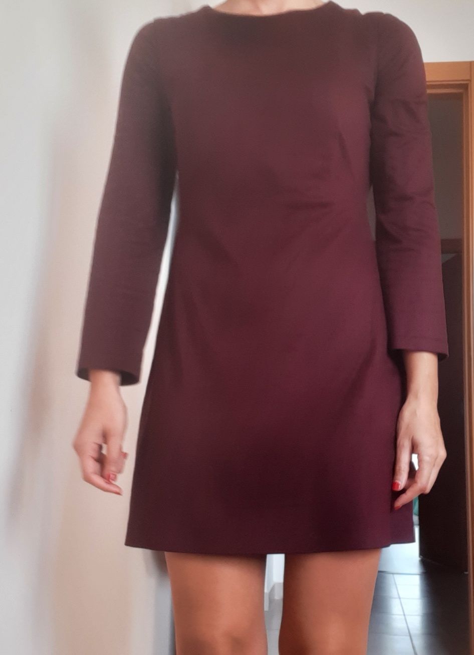 Vestido zara s pele tipo camurça