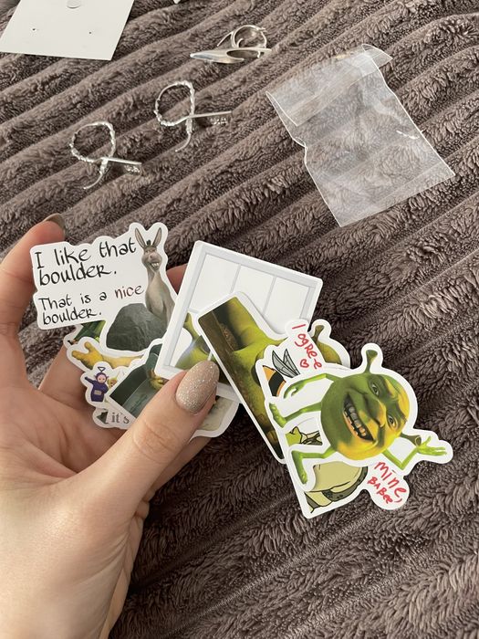 Смешные Наклейки Шрек в блокнот стикеры Shrek стикерпак Шрэк