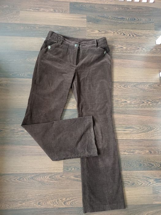 Sztruksowe brązowe spodnie Camaieu r.L 40
