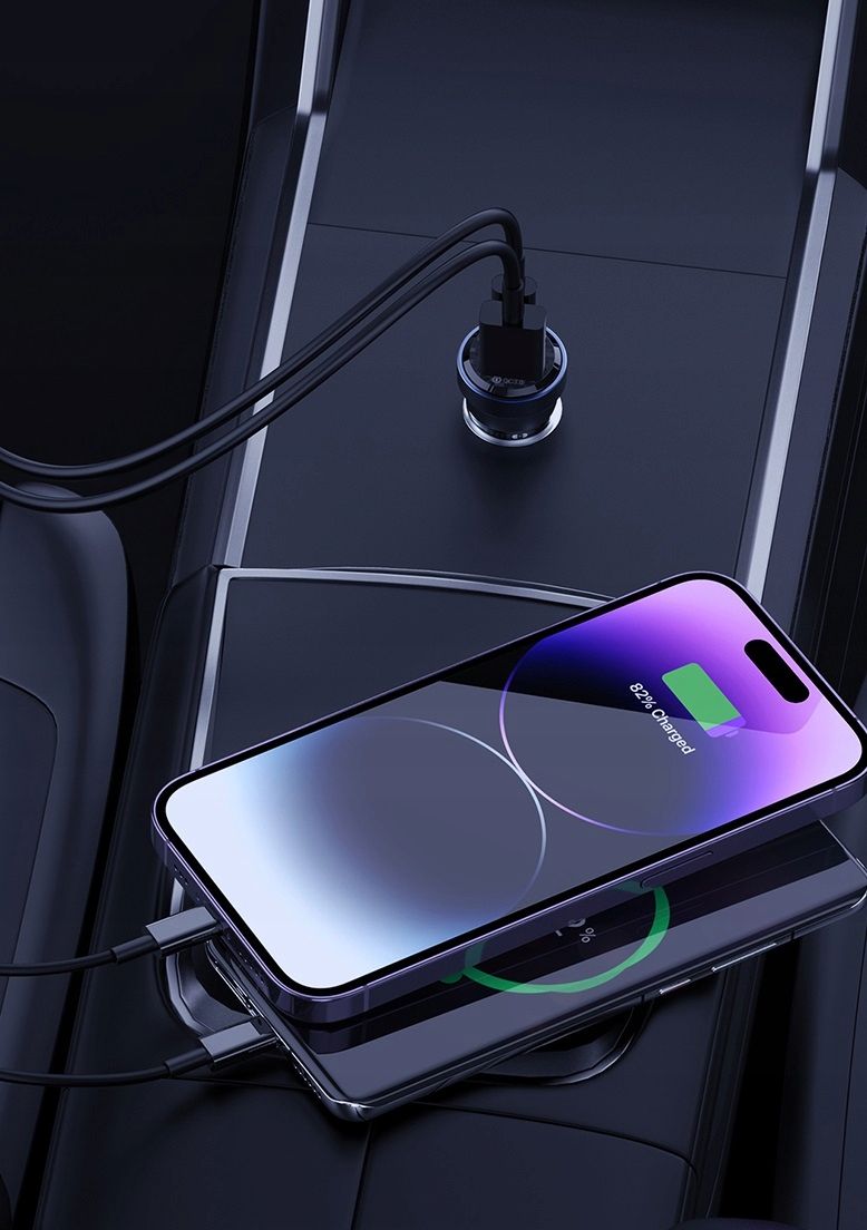 Szybka Ładowarka Samochodowa Usb-C Typ C I Usb Qc Pd 3A 33W Recci