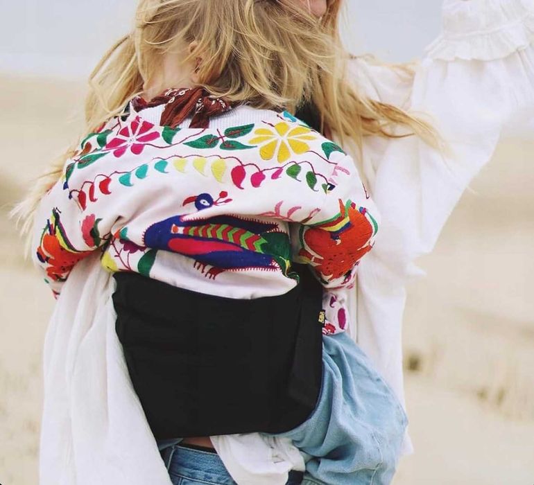 2w1 Mocne Nosidełko Dla Dziecka Boczne Nośne 15KG Regulowane Czarne