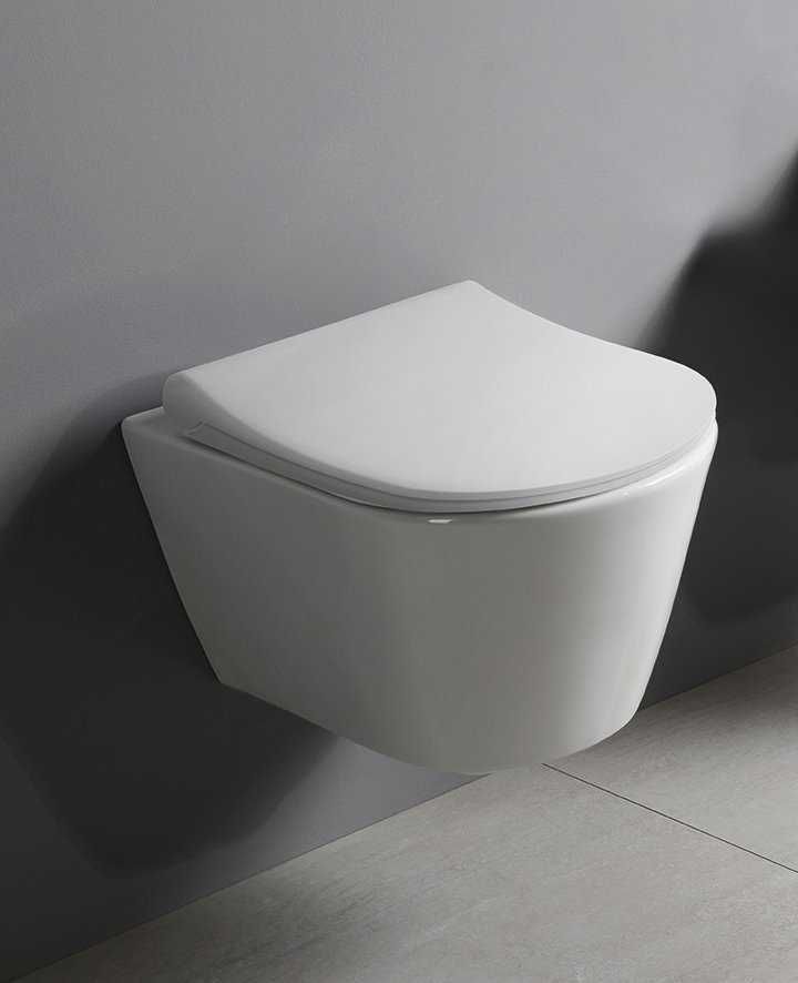 AVVA SHORT WC wiszące, Rimless, 35,5x49cm, biały + deska wc Lublin