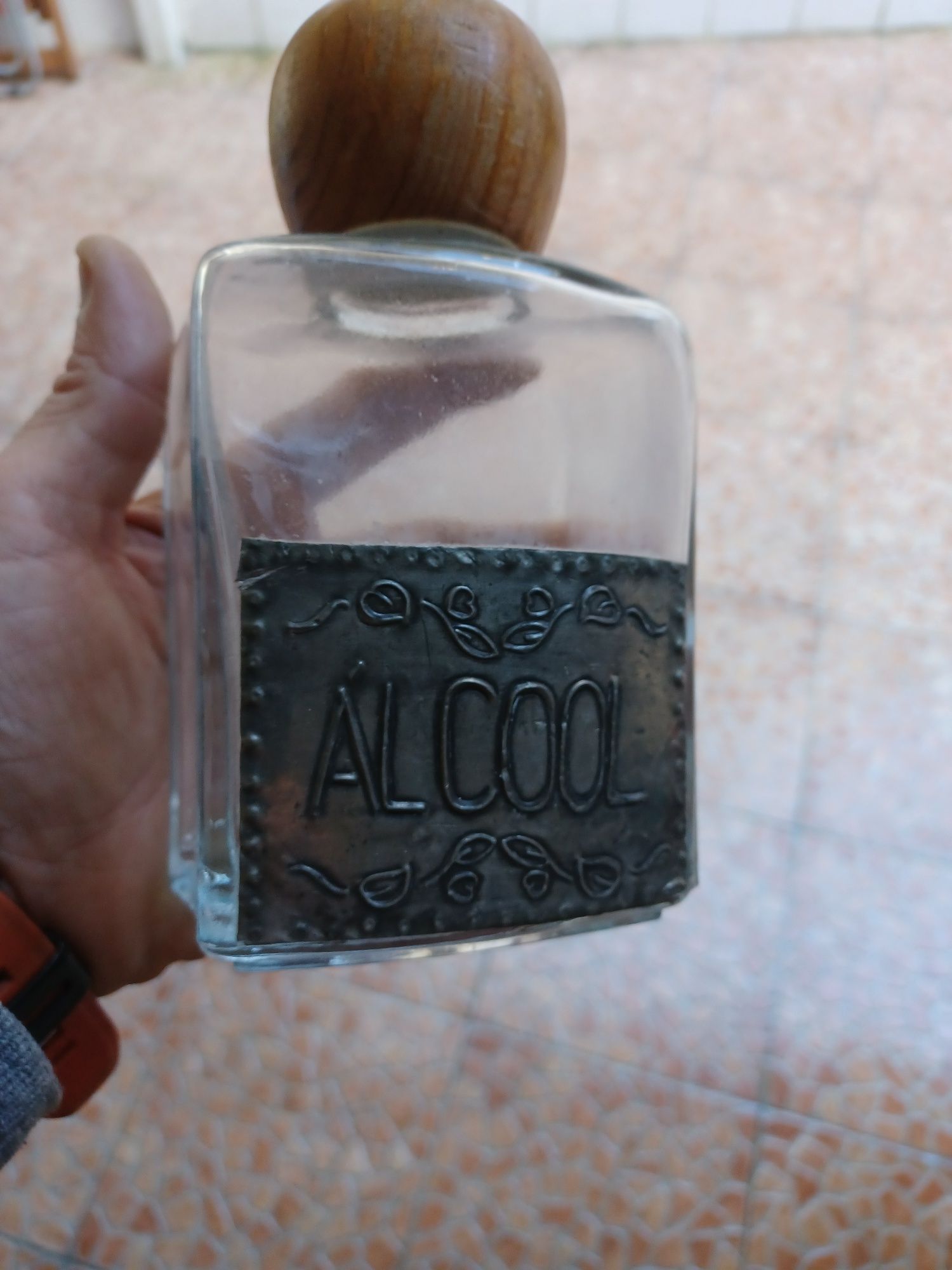 Frasco vintage Álcool