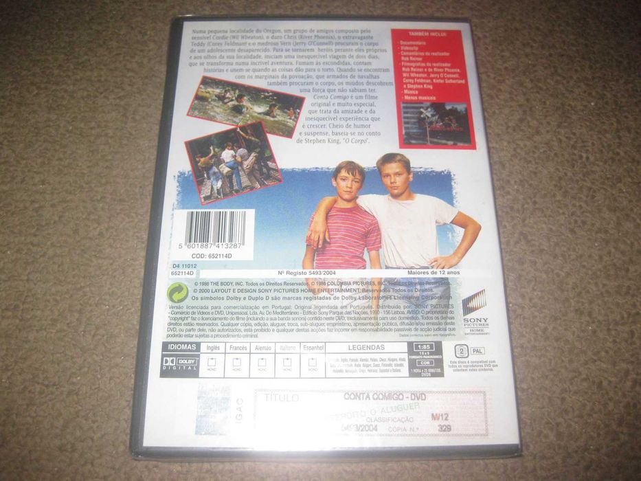 DVD "Conta Comigo" com River Phoenix/Selado/Raro!
