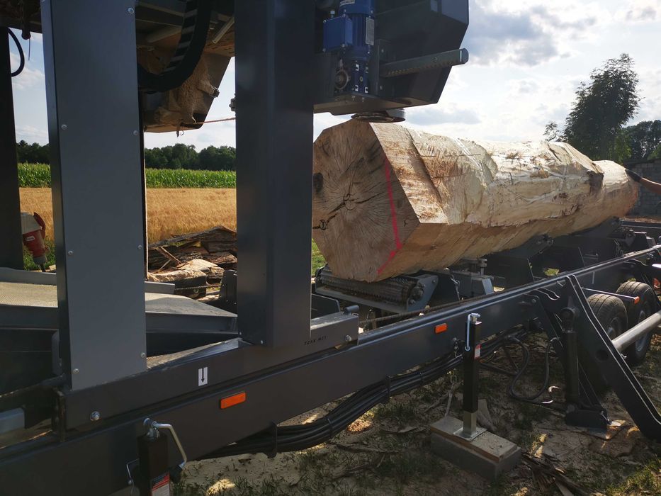 Przecieranie drewna, drzewa, tartak mobilny, tartak objazdowy