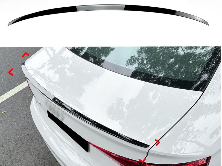 Спойлер ліп для Audi A3 2013-2020 ABS пластик, колір чорний глянець