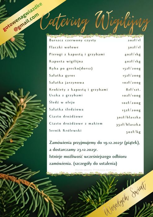 Catering Wigilijny - Tradycyjne Dania Świąteczne na Zamówienie