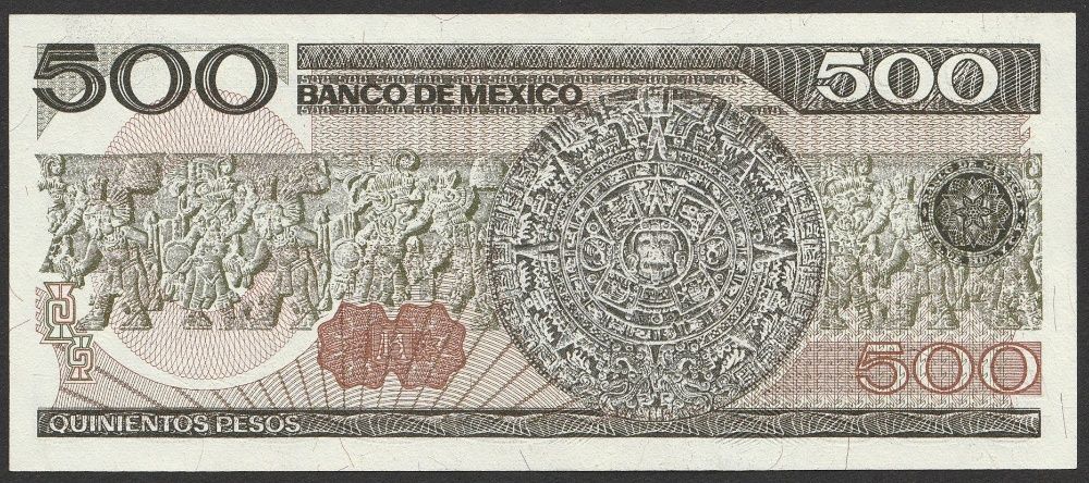 Meksyk 500 pesos 1984 - Madero - stan bankowy UNC