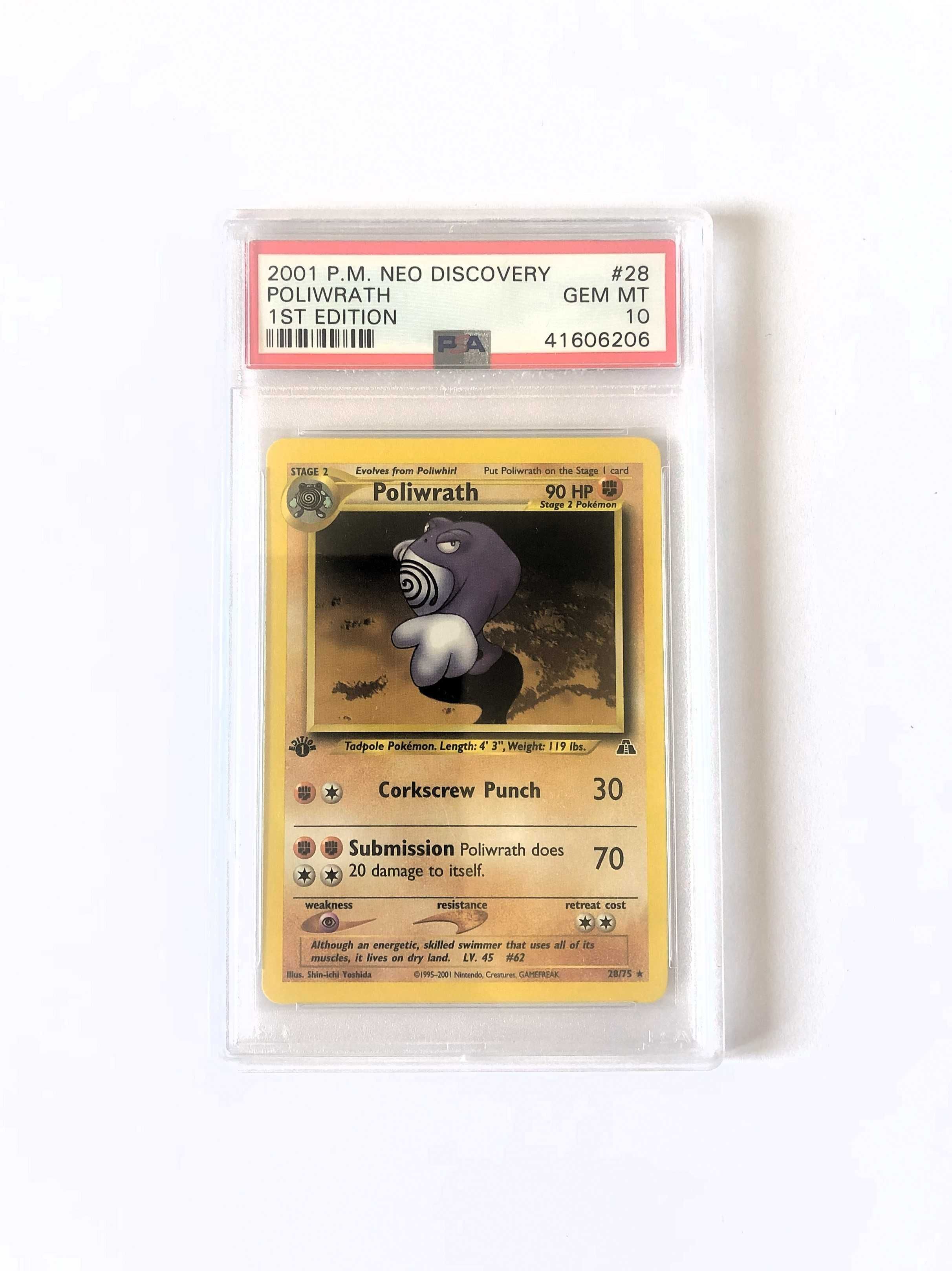 PSA 10 Pokemon Poliwrath 2001 Neo Discovery 28/75 1st edition Rare