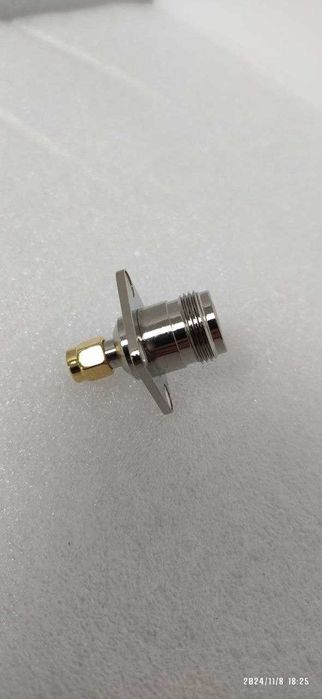 Перехідник антенний N-type (female/мама)-SMA (male/тато/папа) фланець