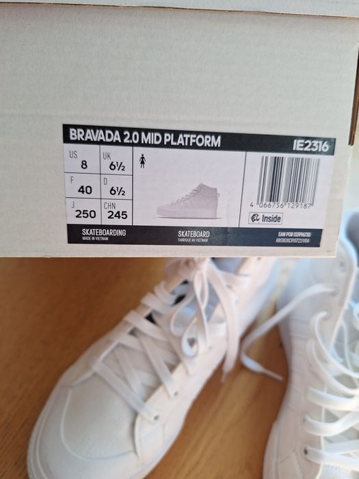 Buty trampki adidas bravada 2.0 mid platform skateboarding