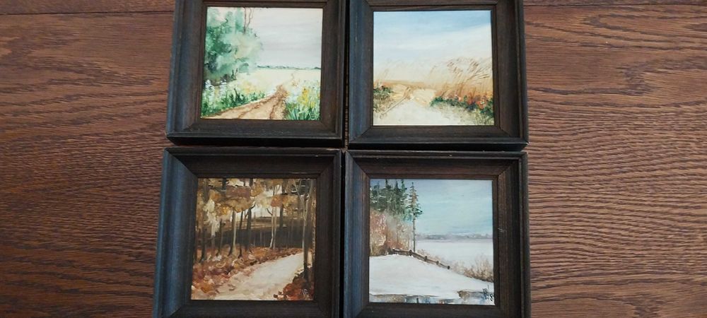 4 obrazy  Ludwiki Banaś - cztery pory roku