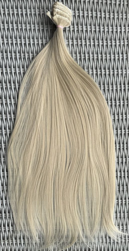 Delikatny naturalny blond, zestaw clip in, włosy doczepiane