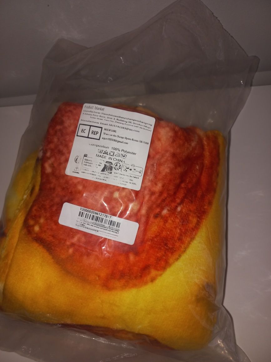 Duży koc motyw pizzy