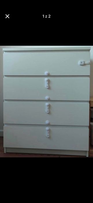 ikea malm komoda szafa szafka szuflady biala