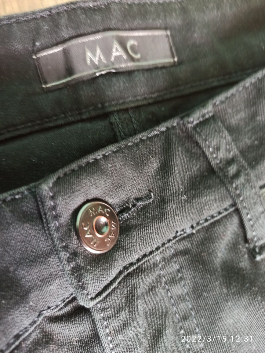Czarne Spodnie Firmy MAC Szerokie Nogawki Rozmiar M