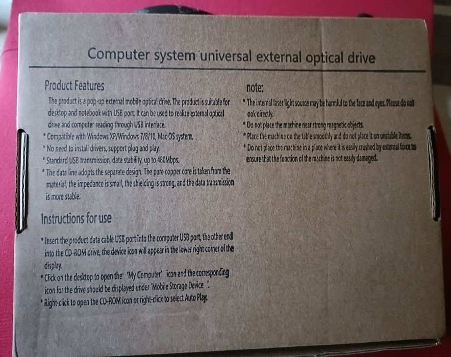 Leitor de CD e DVD portátil